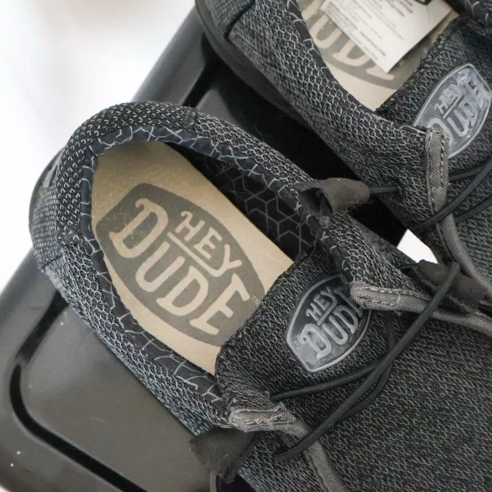 Hey Dude Wally Sox Micro Casual Shoe Total Black - Picture 2 of 8